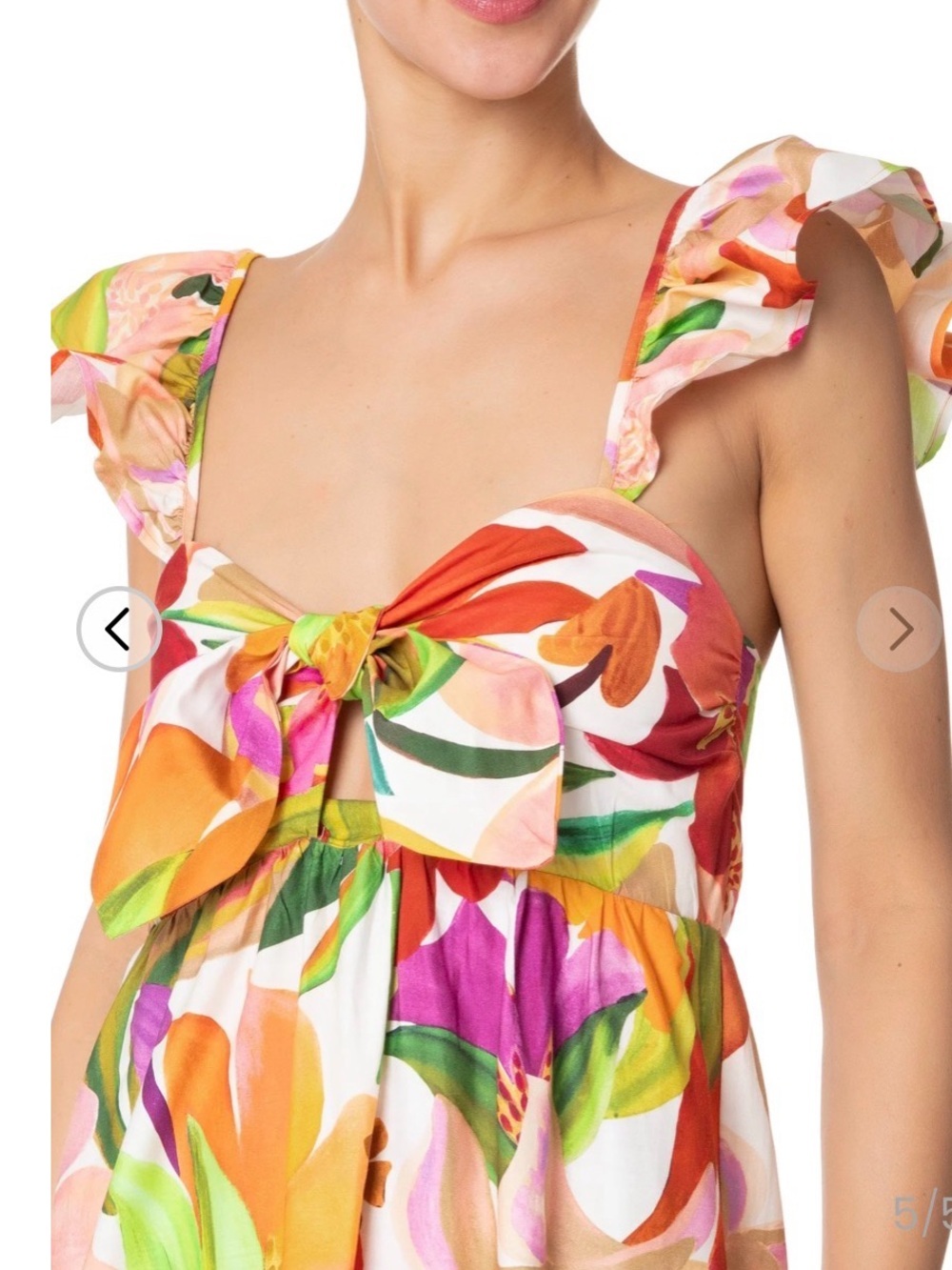 FARM Rio Multicolor Floral Tie-Front Tiered Maxi Dress - Picture 5 of 5